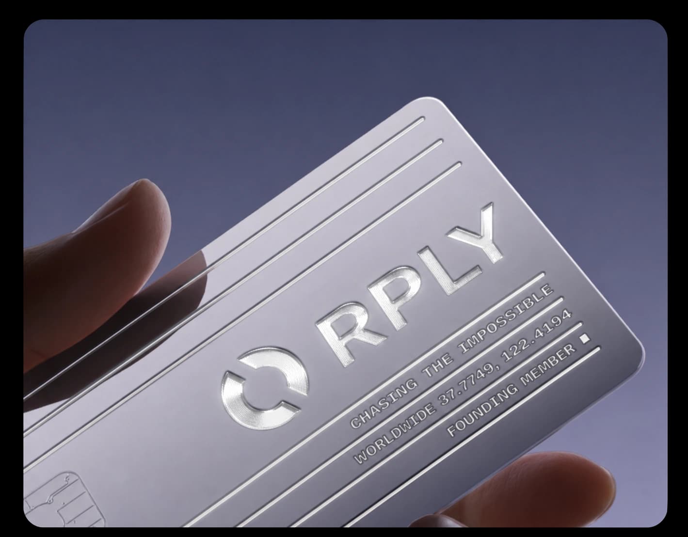 RPLY metal membership card